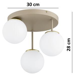 Brilagi - Прикрепена таванна лампа MILO ECRU 3xE27/60W/230V бежова/златна
