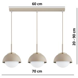 Brilagi - Полилей на кабел COSMO 3xE27/60W/230V бежово/златно