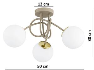 Brilagi - Плафонен полилей MILO ECRU 3xE27/60W/230V бежов/златен