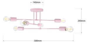 Плафон CAMBRIDGE 6xE27/15W/230V розов