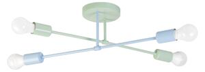 Плафон CAMBRIDGE 4xE27/15W/230V зелен/син