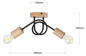 Плафон OXFORD 2xE27/15W/230V бор/черен