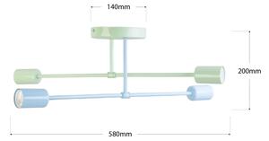 Плафон CAMBRIDGE 4xE27/15W/230V зелен/син