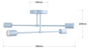 Плафон CAMBRIDGE 4xE27/15W/230V син