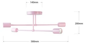 Плафониера CAMBRIDGE 4xE27/15W/230V розова