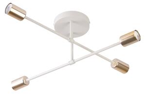 Плафонен полилей CAMBRIDGE 4xE27/15W/230V месинг/бял