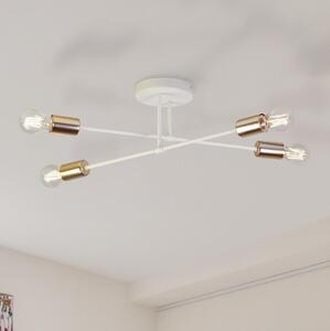 Плафонен полилей CAMBRIDGE 4xE27/15W/230V месинг/бял