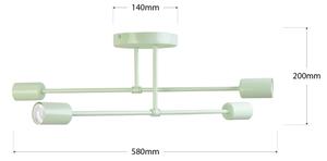 Плафонен полилей CAMBRIDGE 4xE27/15W/230V зелен