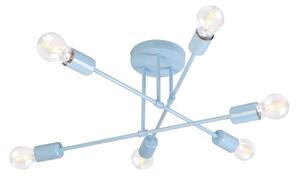 Полилей CAMBRIDGE за директен монтаж на тавана 6xE27/15W/230V, син