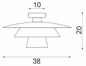 Плафон PLATO 1xE27/15W/230V, Ø 32 см, черен