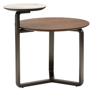 Кафява кръгла масичка за кафе от масивен евкалипт 55x67 cm Imperia – Premier Housewares