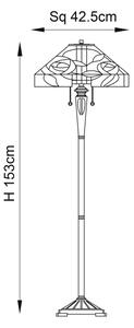Endon 64383 - Подова лампа в стил Тифани WILLIOW 2xE27/60W/230V Ø 42,5 см