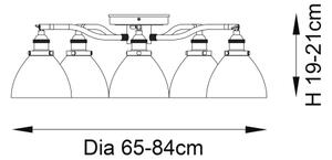 Endon 97248 - Точково осветително тяло HANSEN 5xE14/7W/230V месинг