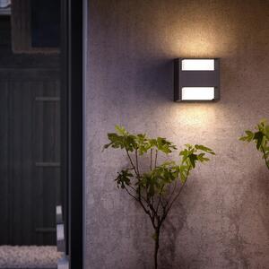 Philips LED лампа за външна стена Arbour UE комплект от 2 бр. 2-крил 2700 K, Черен, Алуминий, Модерен