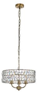 Endon 106243 - Полилей на верига CLIFTON 3xE14/6W/230V Ø 38,5 cm месинг/прозрачно стъкло