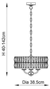 Endon 106243 - Полилей на верига CLIFTON 3xE14/6W/230V Ø 38,5 cm месинг/прозрачно стъкло