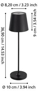 Eglo 75794 - димируема LED настолна лампа за външна употреба CABOZO LED/3,8W/5V 2000 mAh IP44 черна