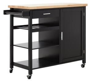 Маса за сервиране на колелца от масивно каучуково дърво 48x105 cm Frankfurt – Premier Housewares