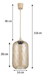 BRILAGI - LED полилей на кабел R GLASS 1xE27/60W/230V pr. 14 cm бежово/опушено кафяво