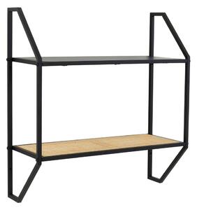 Черен/в естествен цвят на няколко нива метален стенен рафт 61 cm Depok – Premier Housewares