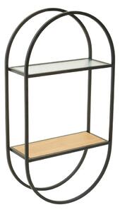Черен/в естествен цвят на няколко нива метален стенен рафт 35 cm Mataram – Premier Housewares