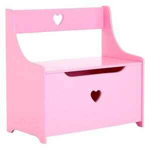 Розово детско шкафче с пейка 60x62x34 cm Pink Heart – Premier Housewares