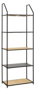 Черен/в естествен цвят метален стелаж 61x179x34 cm Depok – Premier Housewares