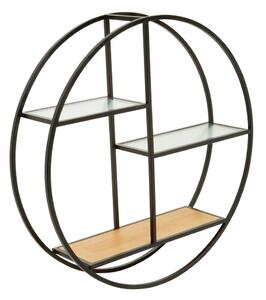 Черен/в естествен цвят на няколко нива метален стенен рафт 61 cm Mataram – Premier Housewares