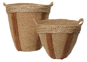 Ferm Living - Mar Woven Кошница Set of 2 Natural/Red Brown Ferm Living