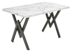 Маса VERTEX бял мрамор с черен метал 110x70x72см