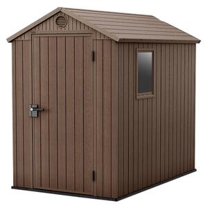 Градинска барака Keter Darwin, имитация на дърво 126x185x205 см, 4x6ft, Evotech+ пластмаса