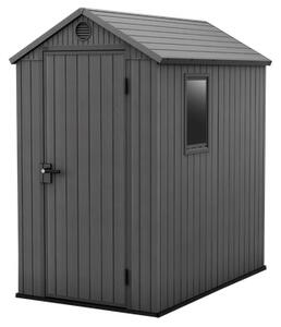 Градинска барака Keter Darwin, цвят Графит 126x185x205 см, 4x6ft, Evotech+ пластмаса