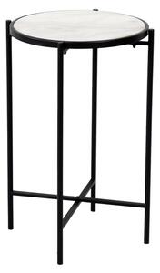 Помощна маса LUXERE черен метал-бял мрамор цвят d40x65.5см