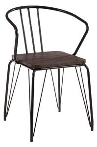 Черен/в естествен цвят трапезен стол от масивен бряст District – Premier Housewares