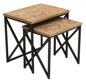 Странични масички в комплект 2 бр. от масивна ела 38x51 cm Kickford – Premier Housewares