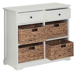 Скрин от масивна Пауловния в цвят слонова кост 76x70x33 cm Vermont – Premier Housewares