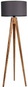 Тъмносива/в естествен цвят подова лампа с текстилен абажур (височина 153 cm) Tripod – Opviq lights