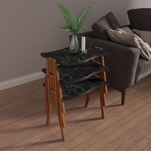 Комплект странични маси 3 бр ESSENT орех-черен цвят 45x35x40см