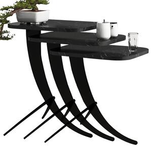 Помощни маси ZIGON 3 бр черен цвят 35x45x60см