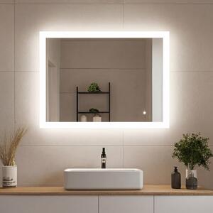 Правоъгълно огледало за баня с LED осветление 80x60 см c Dual color, Сензорен превключвател