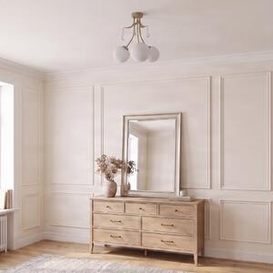 Milagro Lighting Таванска лампа „Celeste“, цвят таупе, Ø 40 см, метал, с 3 крила., Затъмняване, Злато / месинг, Дневна/трапезария, Метал