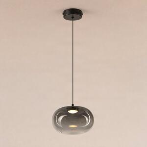 Milagro Lighting LED висяща лампа „Vaso“, димно сива, Ø 18 см, стъкло, Сив, Дневна/трапезария, Стъкло, Модерен