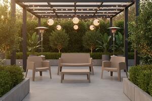 Комплект за отдих от 4 части, SLEEK капучино, полипропилен