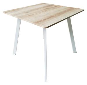 Маса SQUARO sonoma mdf с бели метални крака 80x80x75см