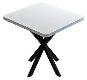 Меламинова маса трапезна PRESTONE в бял нюанс и черен метален крак 70x70x75см