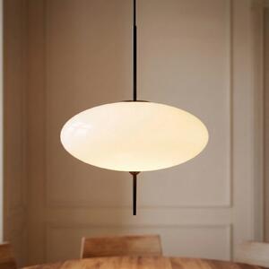 Lindby висяща лампа Hikari, Ø 30 cm, бяла, стъкло, E14, Затъмняване, Бял, Дневна/трапезария, Стъкло, Модерен