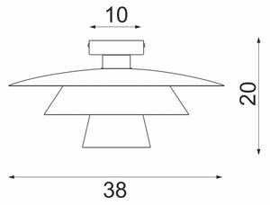 Плафон PLATO 1xE27/15W/230V Ø 32 см бронзов