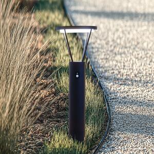 Lucande LED соларна вълнова лампа Elario, 80 cm, CCT, сензор, Черен, Алуминий, Модерен