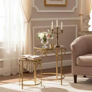 Комплект от 2 странични масички Frensia Golden 45x45x50 cm