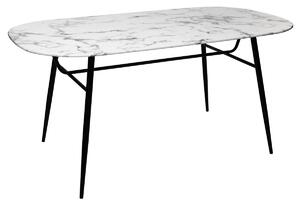 Трапезна маса Roxas, 160x90 cm, Темперирано стъкло мраморен ефект